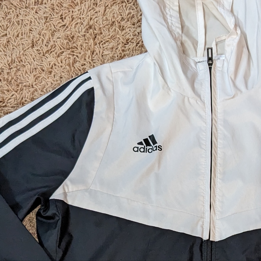 Adidas Windbreaker Women's Small Black and White